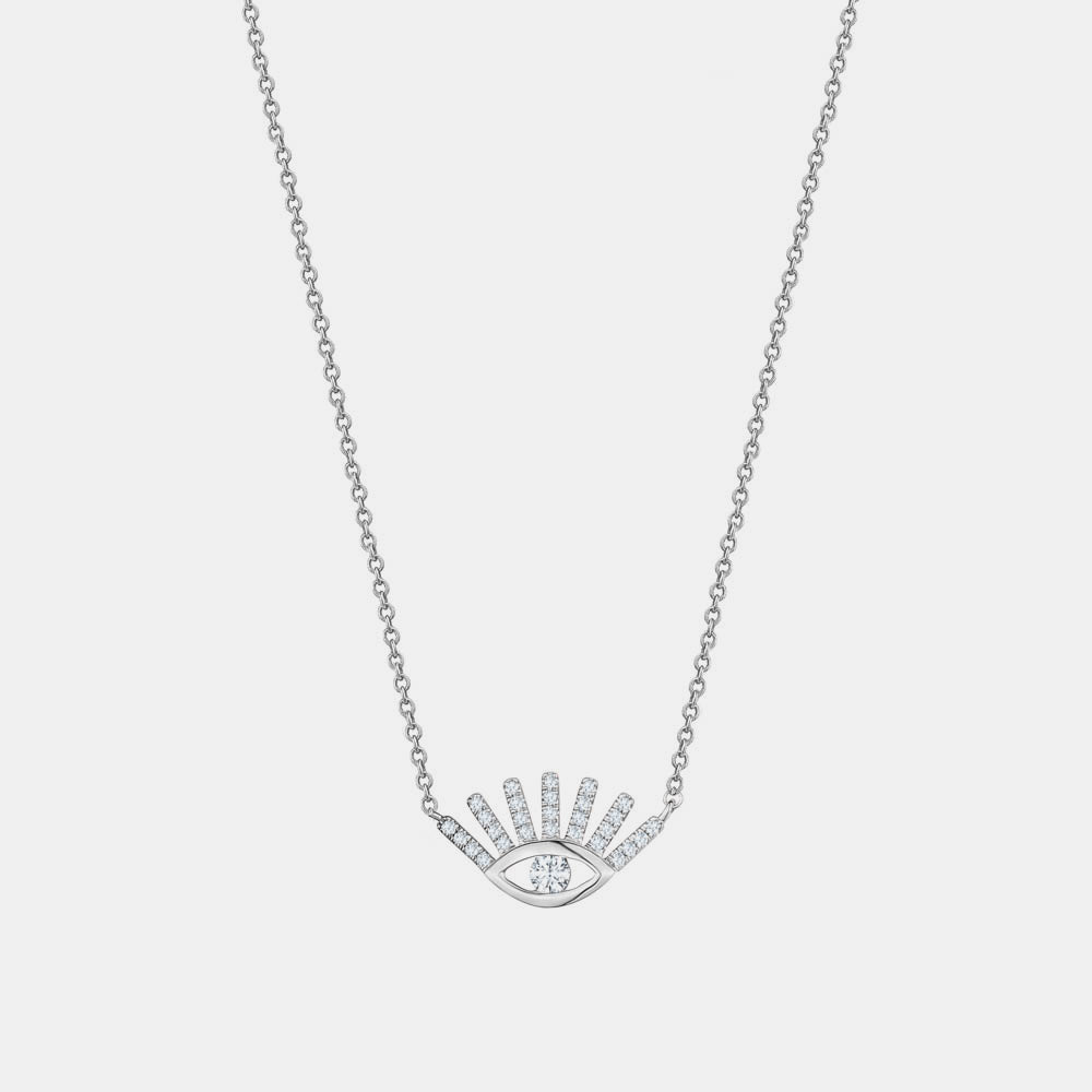 Diamond Evil Eye Lashes Necklace