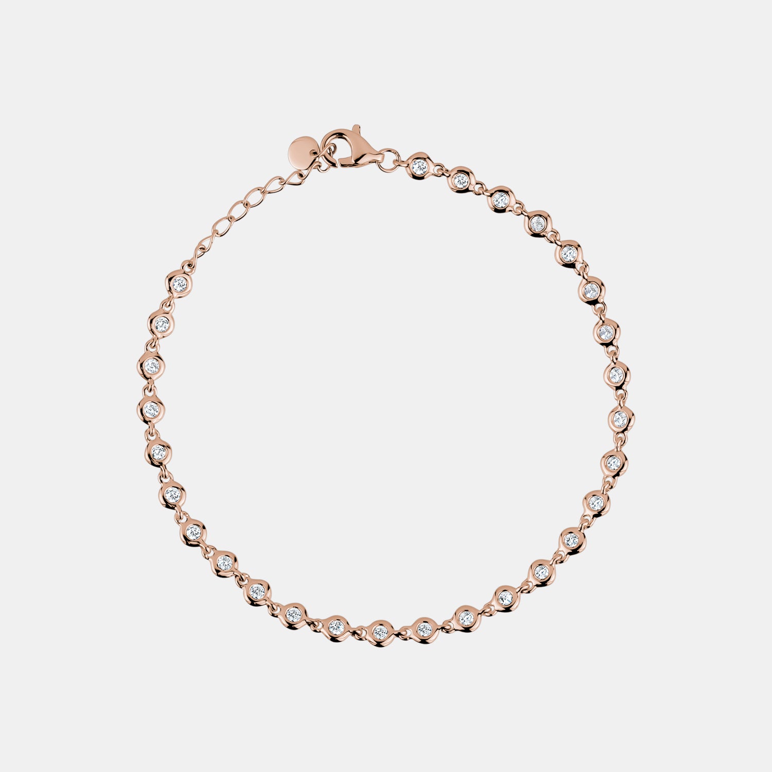 Round Bezel Set Diamond Bracelet