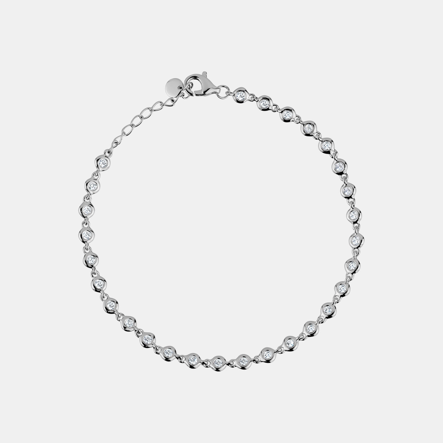 Round Bezel Set Diamond Bracelet