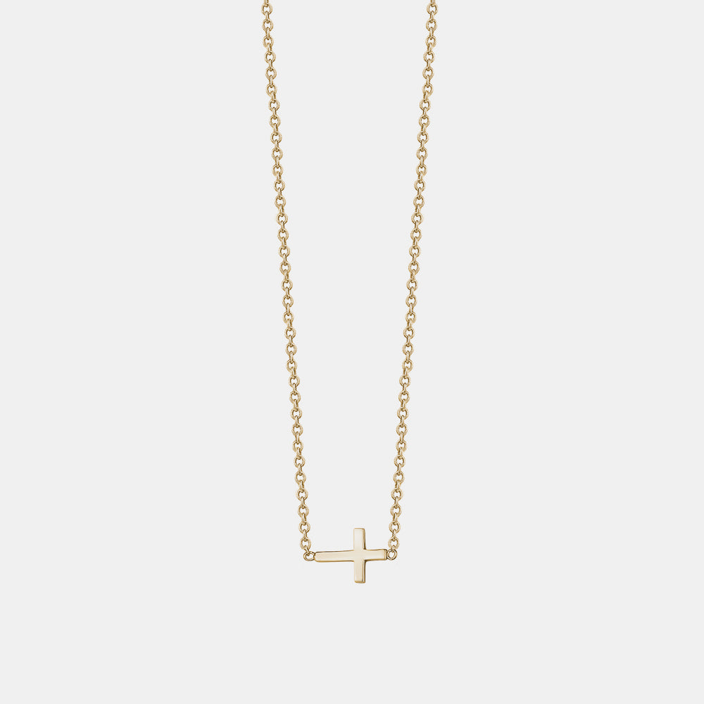 Horizontal Mini Cross Necklace
