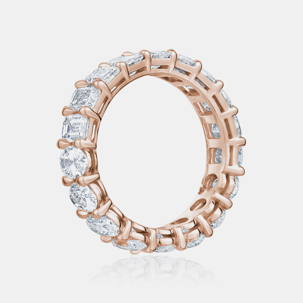 Half Oval Half Emerald Eternity Band