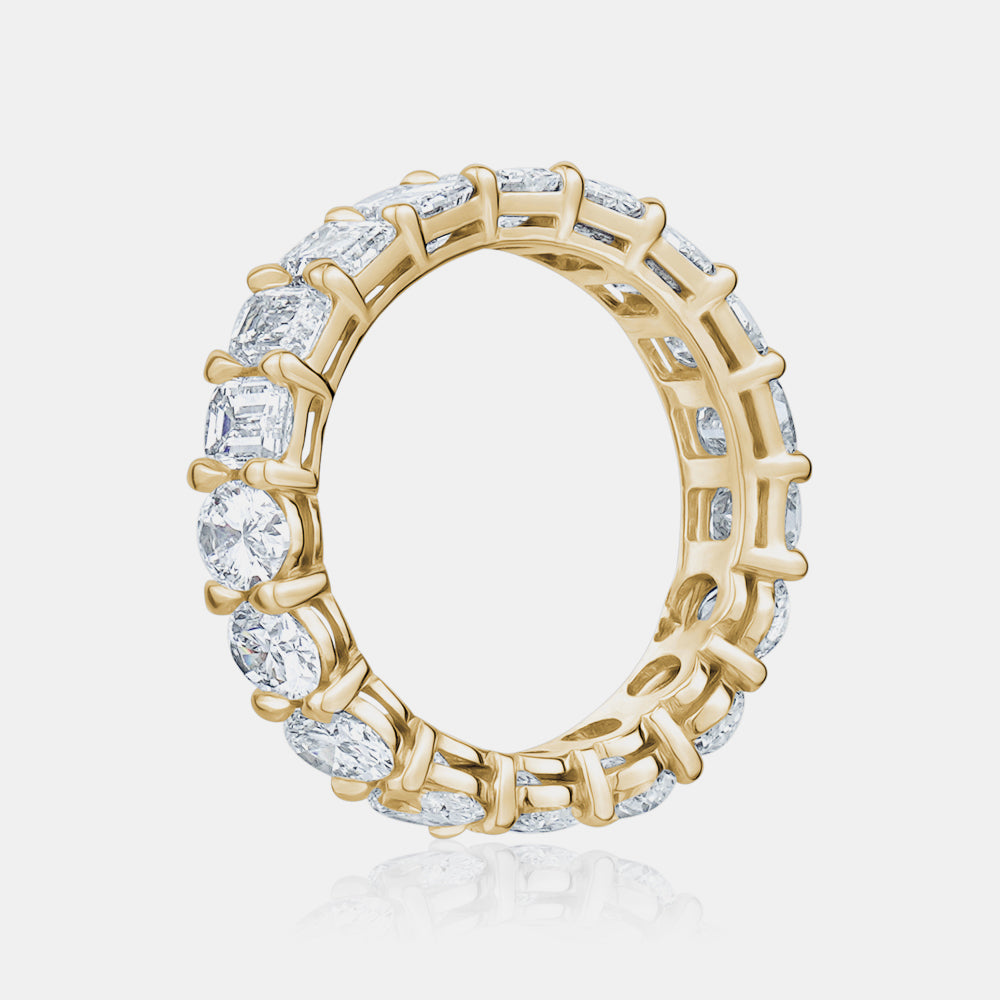 Half Oval Half Emerald Eternity Band