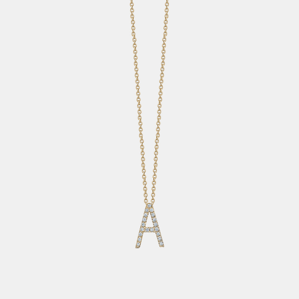 Straight Initial Diamond Necklace