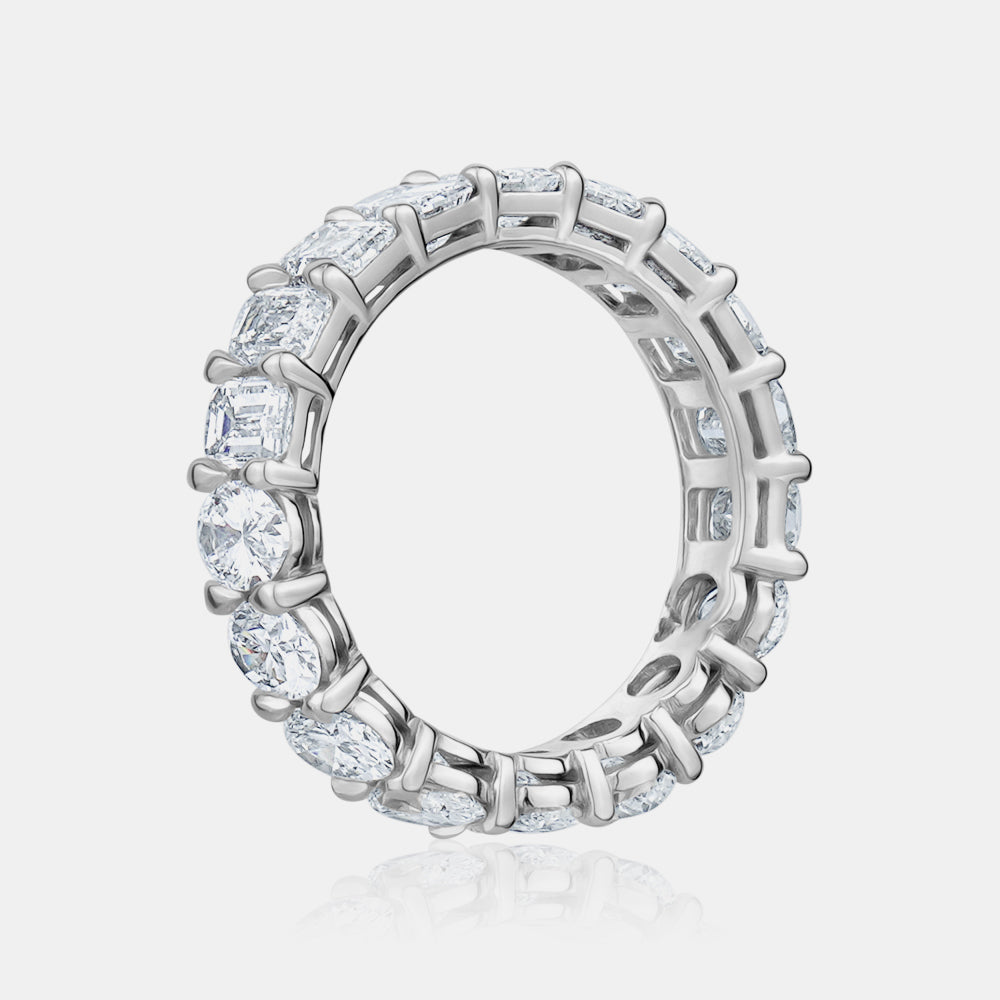 Half Oval Half Emerald Eternity Band