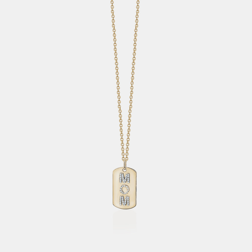 Mom Dog Tag Necklace