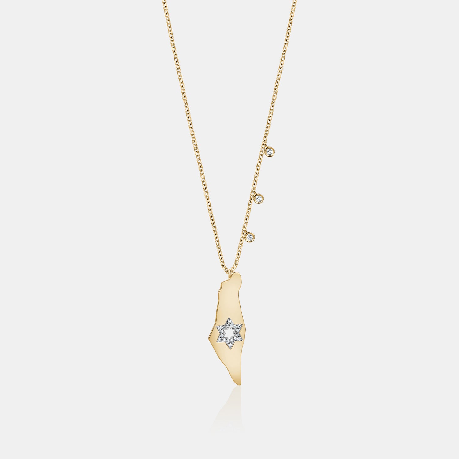 Diamond Map of Israel Necklace