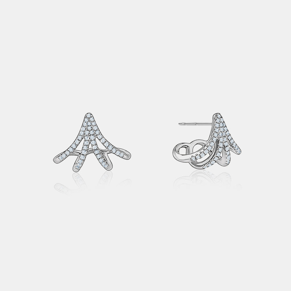 Boucles d'oreilles en forme de chenille à diamants