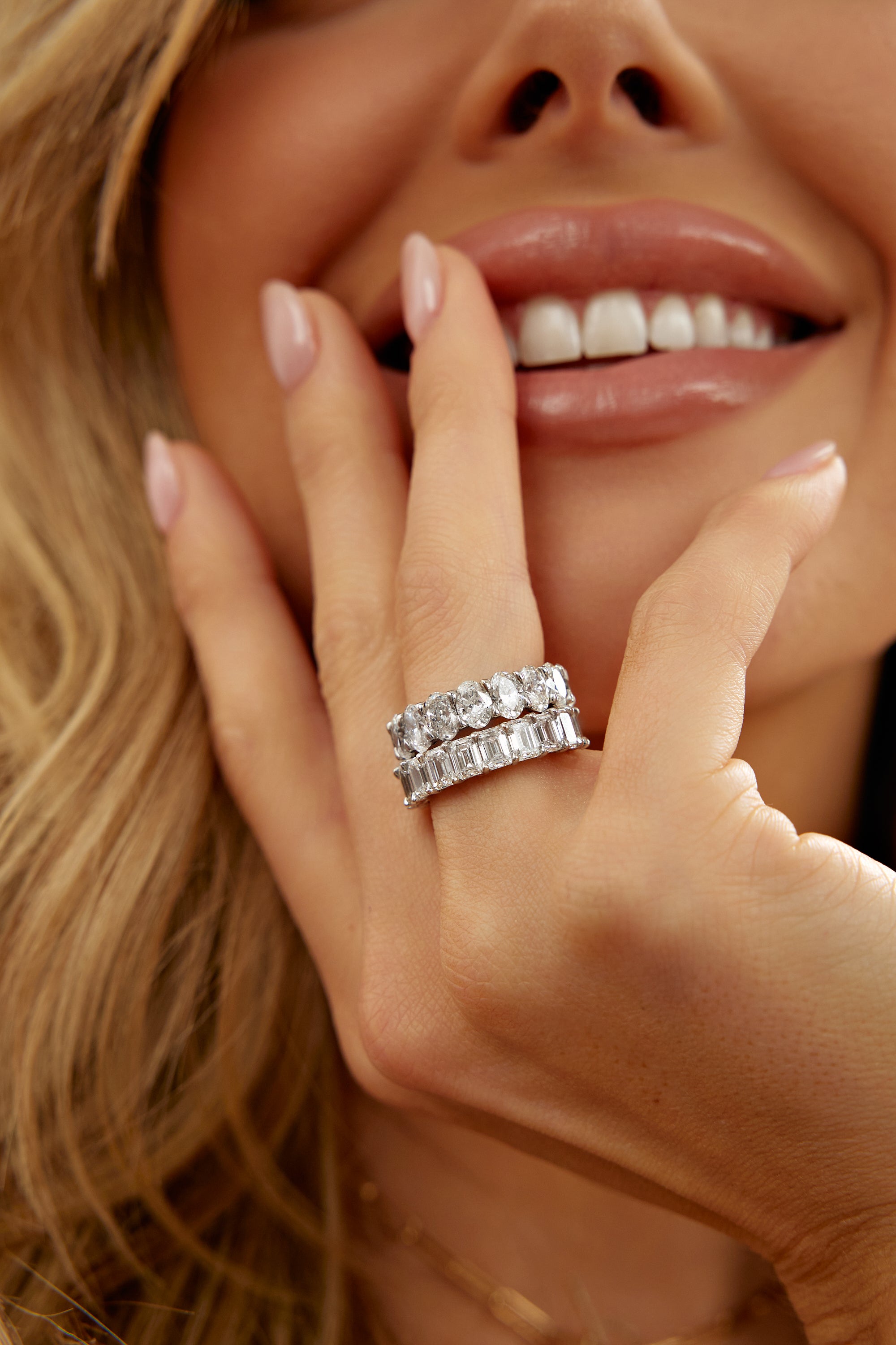 Lab Diamond Oval Cut Eternity Band