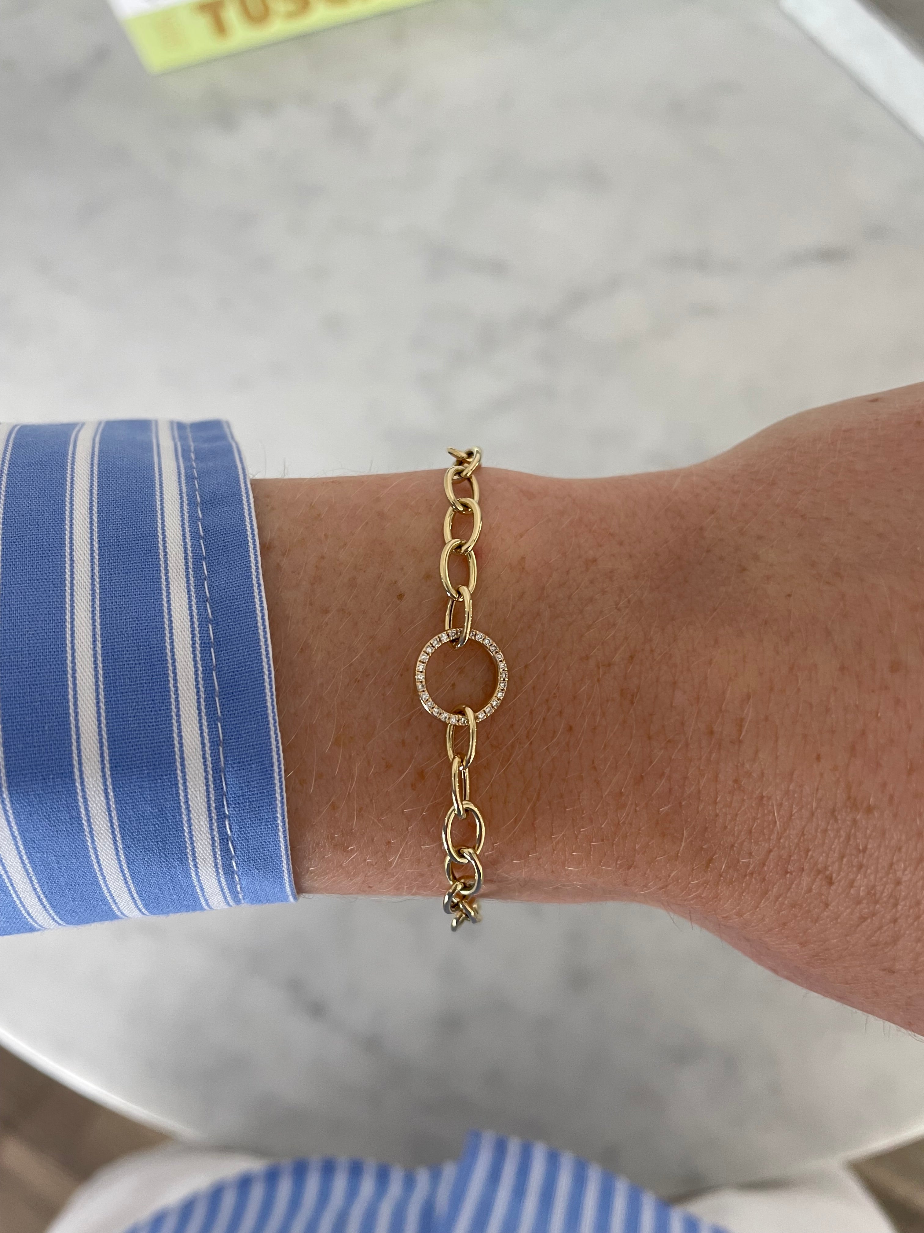 Diamond Accent Link Chain Bracelet