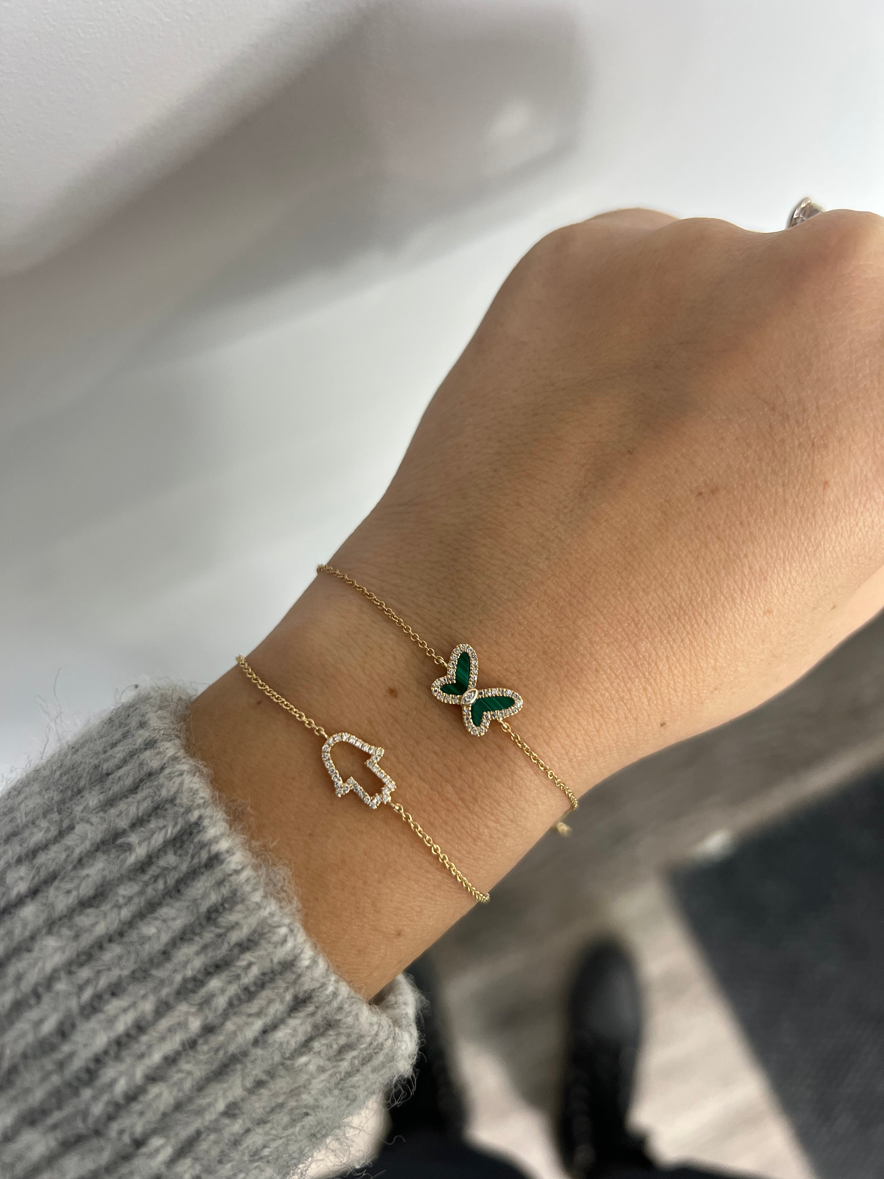 Diamond Gemstone Butterfly Bracelet