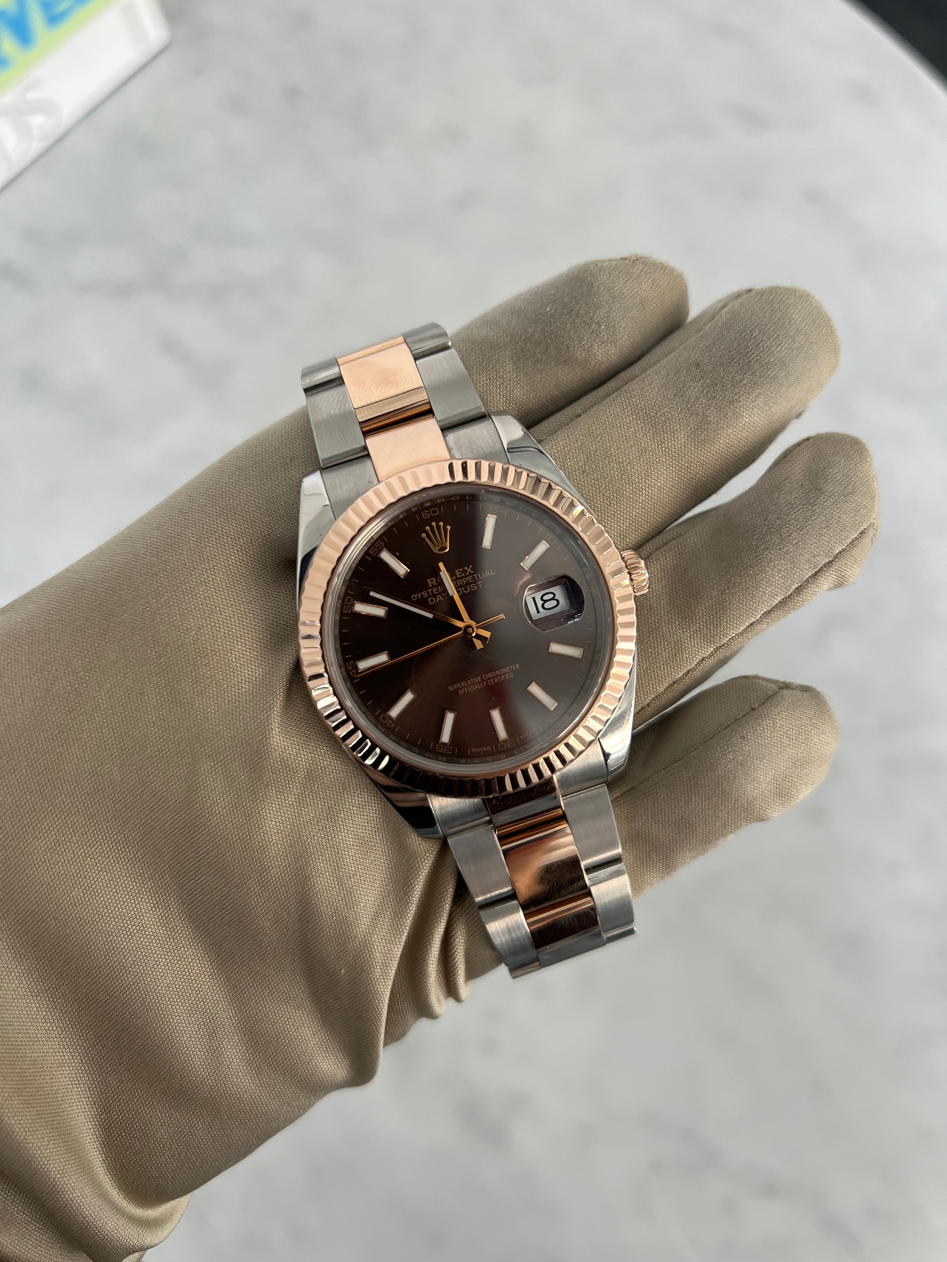Rolex Datejust Two-Tone Rose Gold Chocolate Dial 41MM 126331/2018