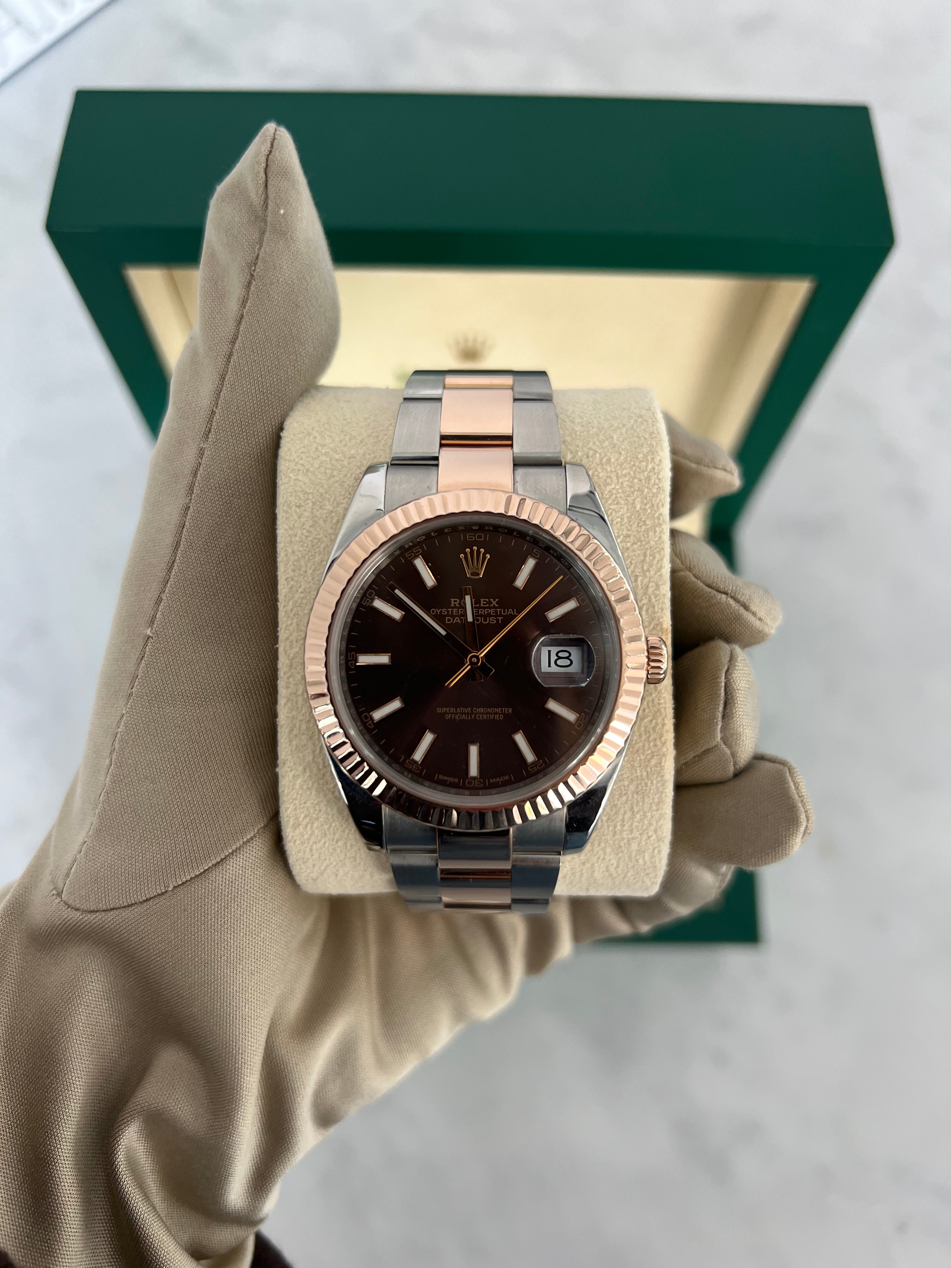 Rolex Datejust Two-Tone Rose Gold Chocolate Dial 41MM 126331/2018
