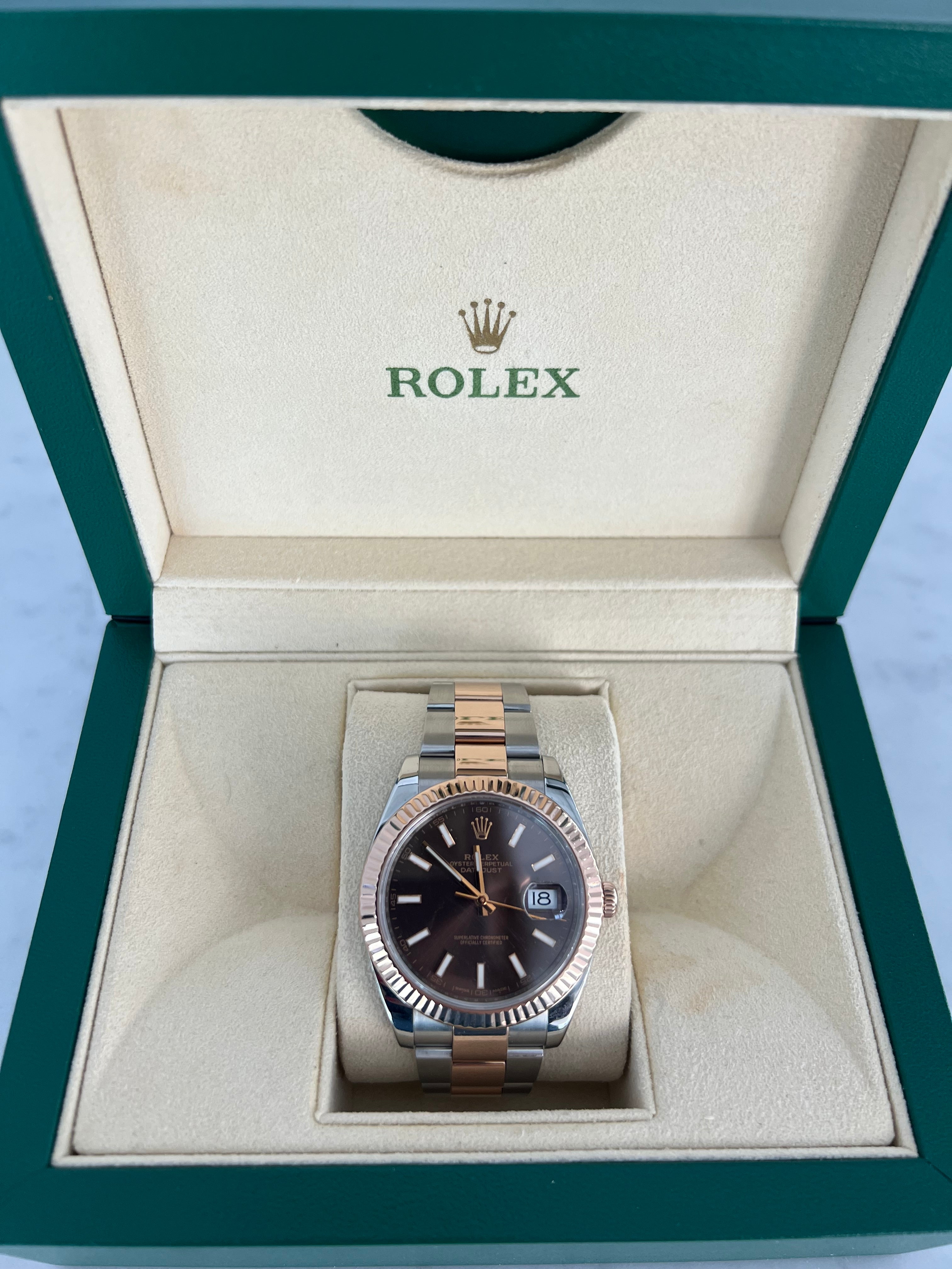 Rolex Datejust Two-Tone Rose Gold Chocolate Dial 41MM 126331/2018