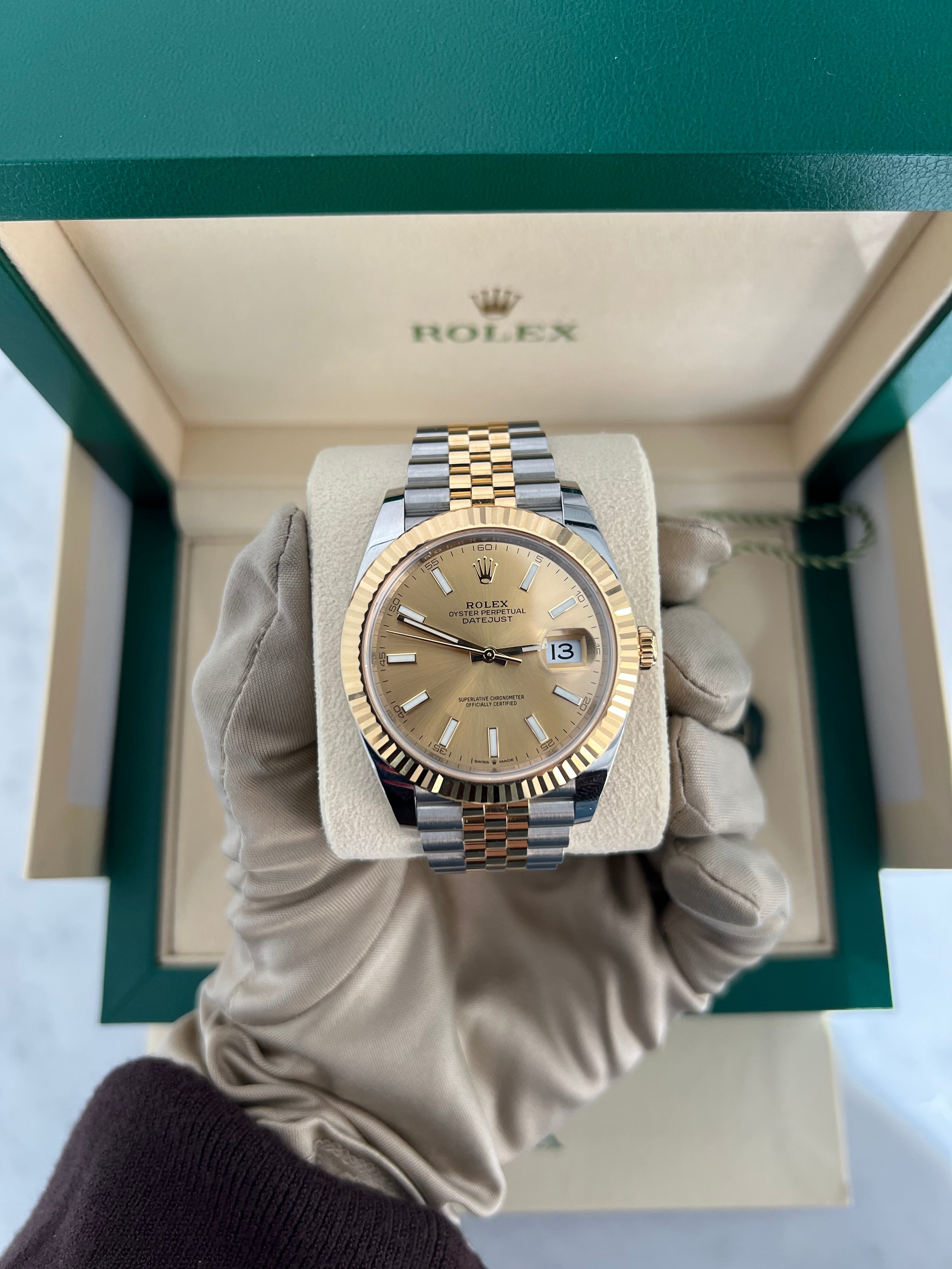 Rolex Datejust Two Tone Champagne Dial Jubilee Bracelet 41mm 126333/2023