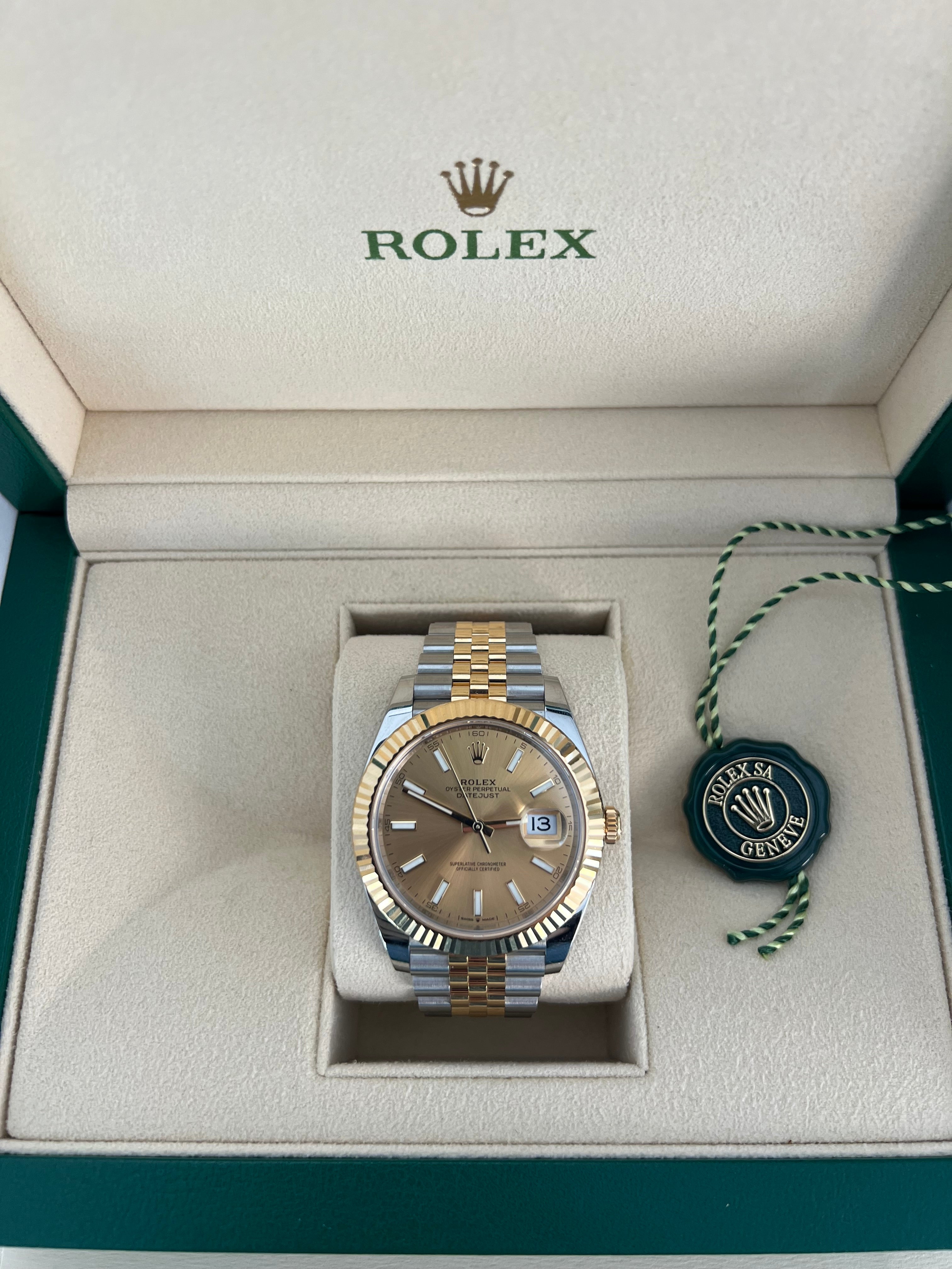 Rolex Datejust Two Tone Champagne Dial Jubilee Bracelet 41mm 126333/2023