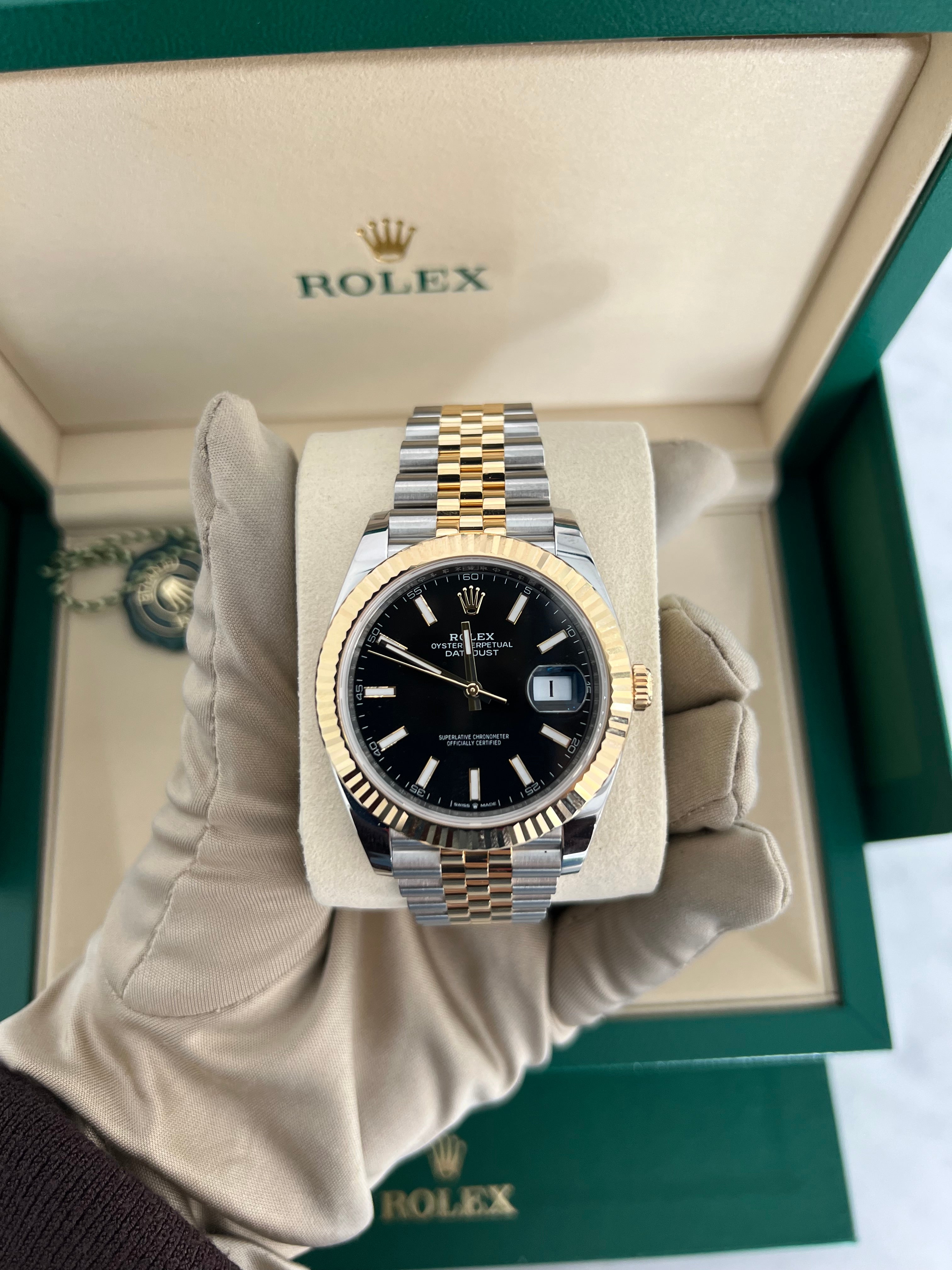 Rolex Datejust Two Tone Black Dial Jubilee Bracelet 41MM 126333/2025