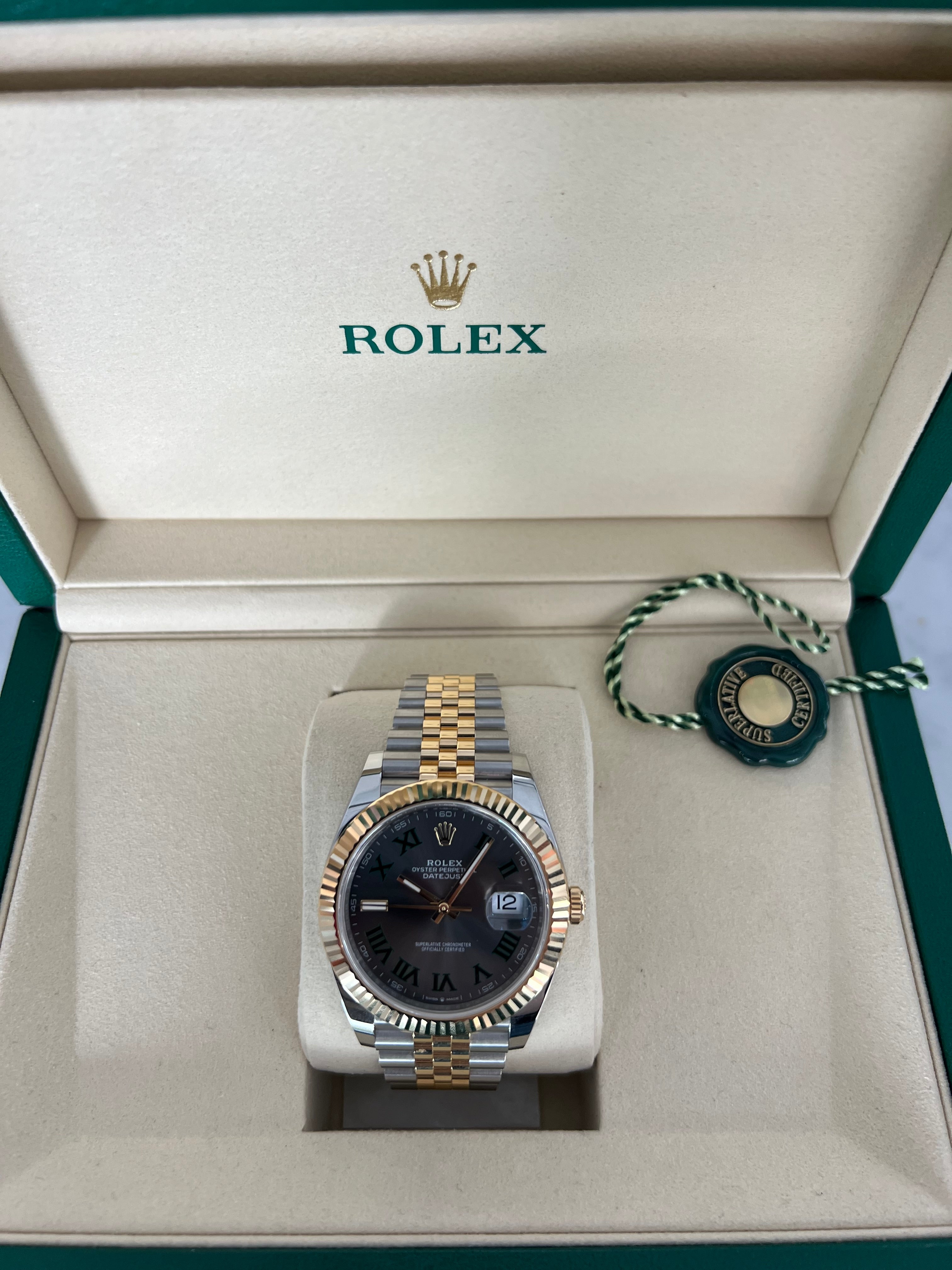 Rolex Datejust Two-Tone Yellow Gold Wimbledon Dial Jubilee Bracelet 41mm 126333/2025