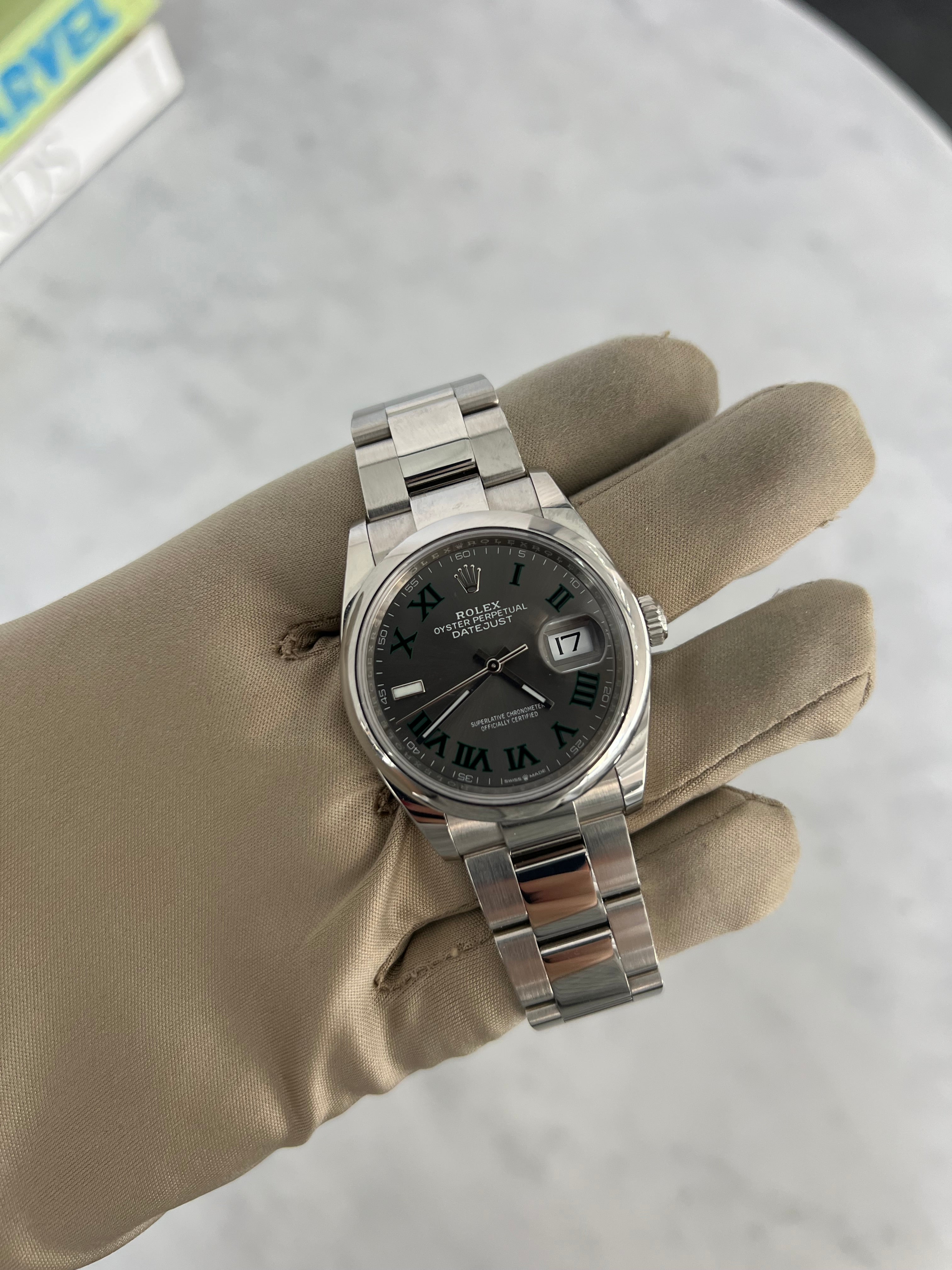 Rolex Datejust Stainless Steel "Wimbledon" Oyster Smooth Bezel 36mm 126200/2022