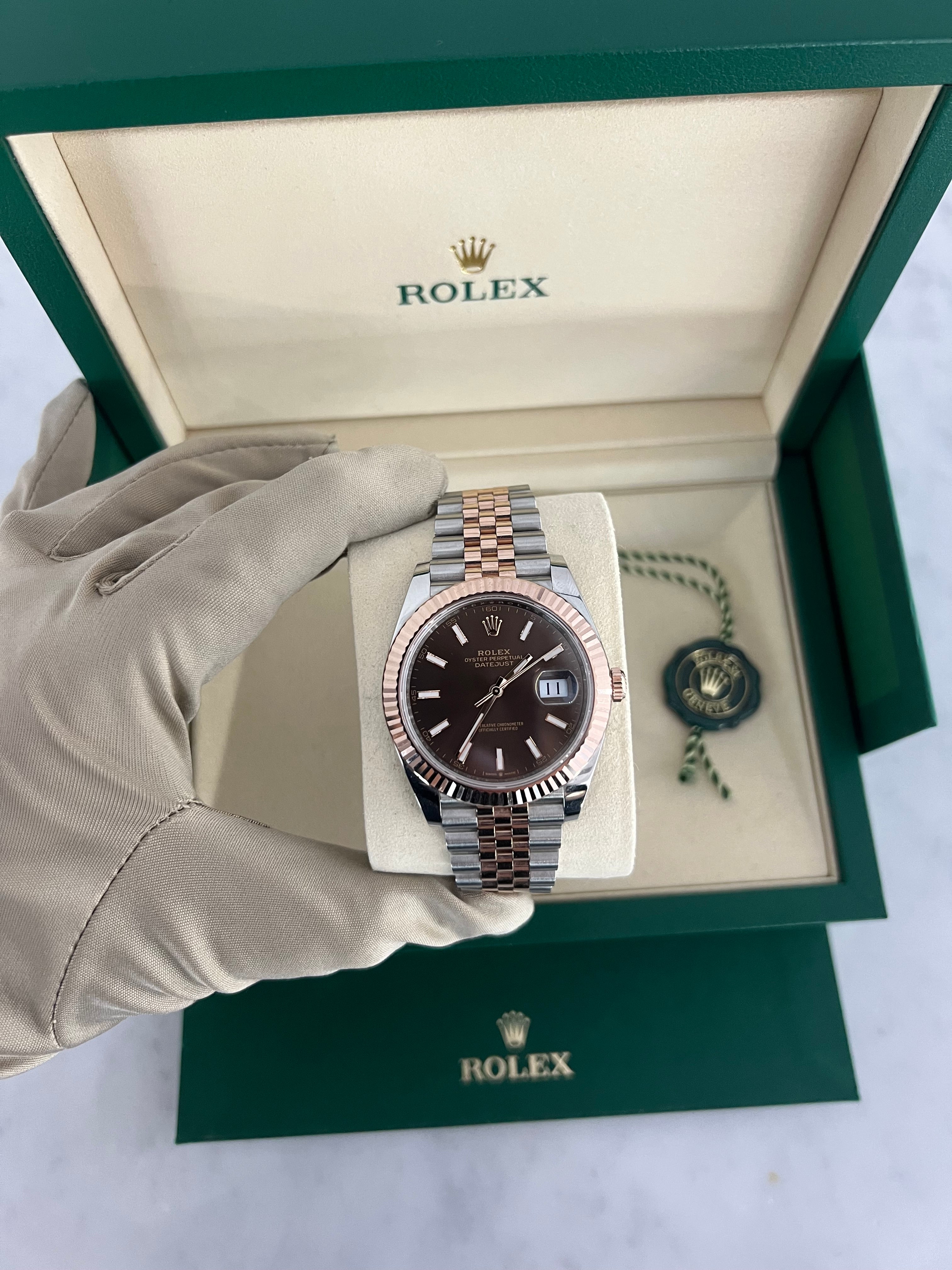 Rolex Datejust Two-Tone Rose Gold Chocolate Dial Jubilee Bracelet 41MM 126331/2025