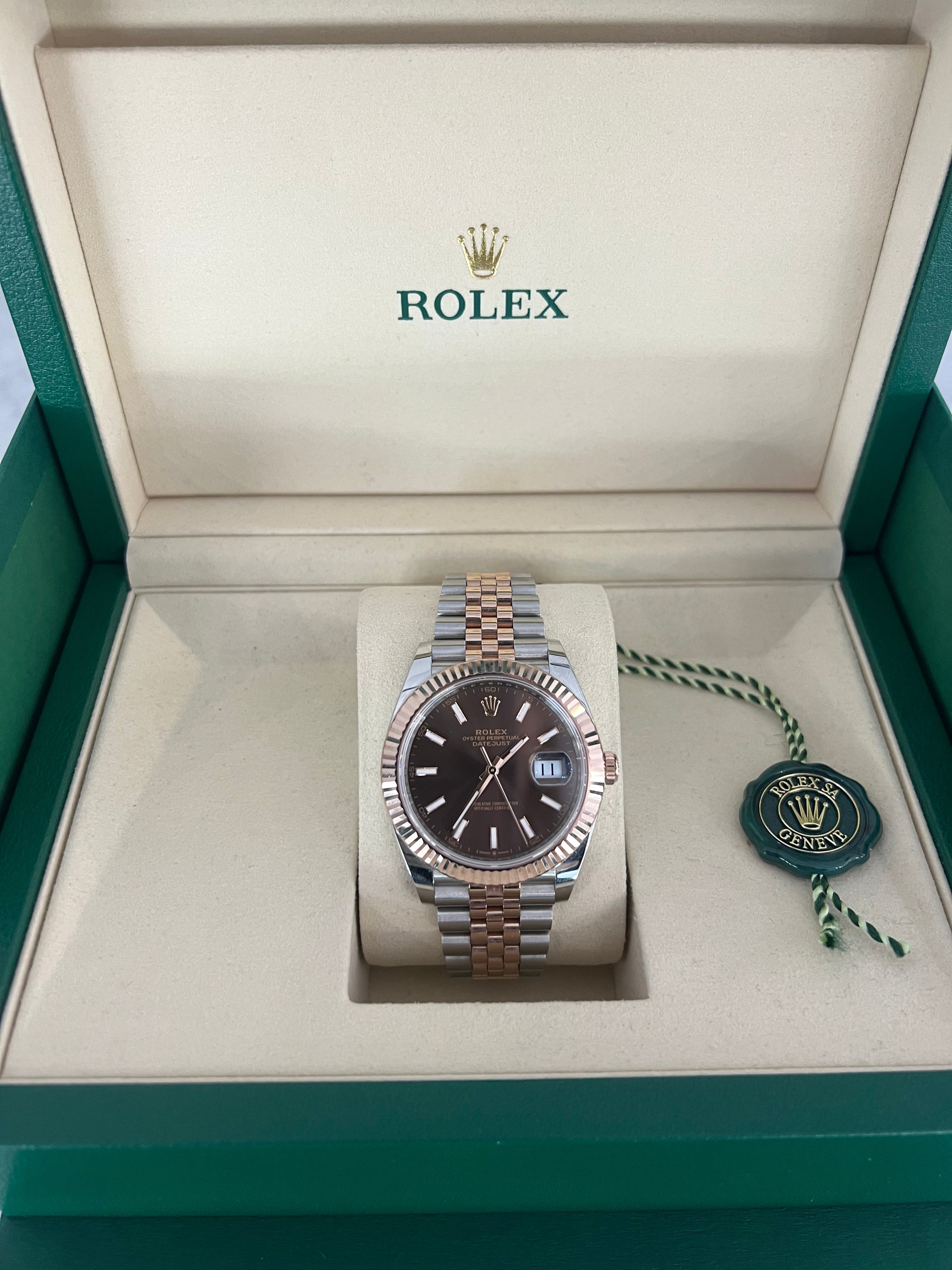 Rolex Datejust Two-Tone Rose Gold Chocolate Dial Jubilee Bracelet 41MM 126331/2025