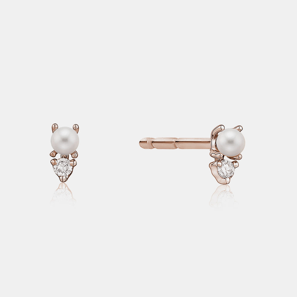 Mini Diamond Pearl Studs