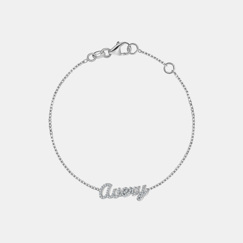 Custom Cursive Pavé Name Bracelet
