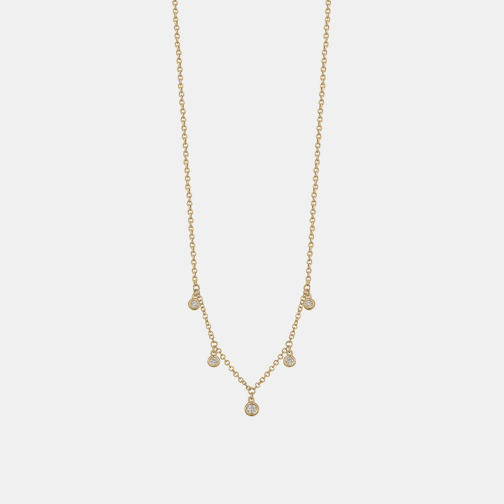 Dangling Diamond Bezel Necklace