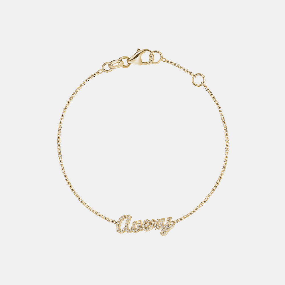 Custom Cursive Pavé Name Bracelet