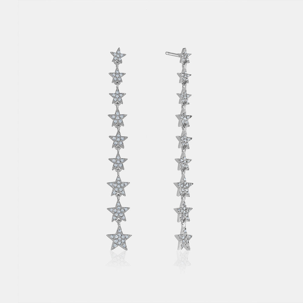 Graduated Diamond Starry Earrings