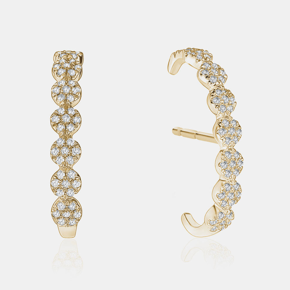 Pavé Stud Cuff Earrings