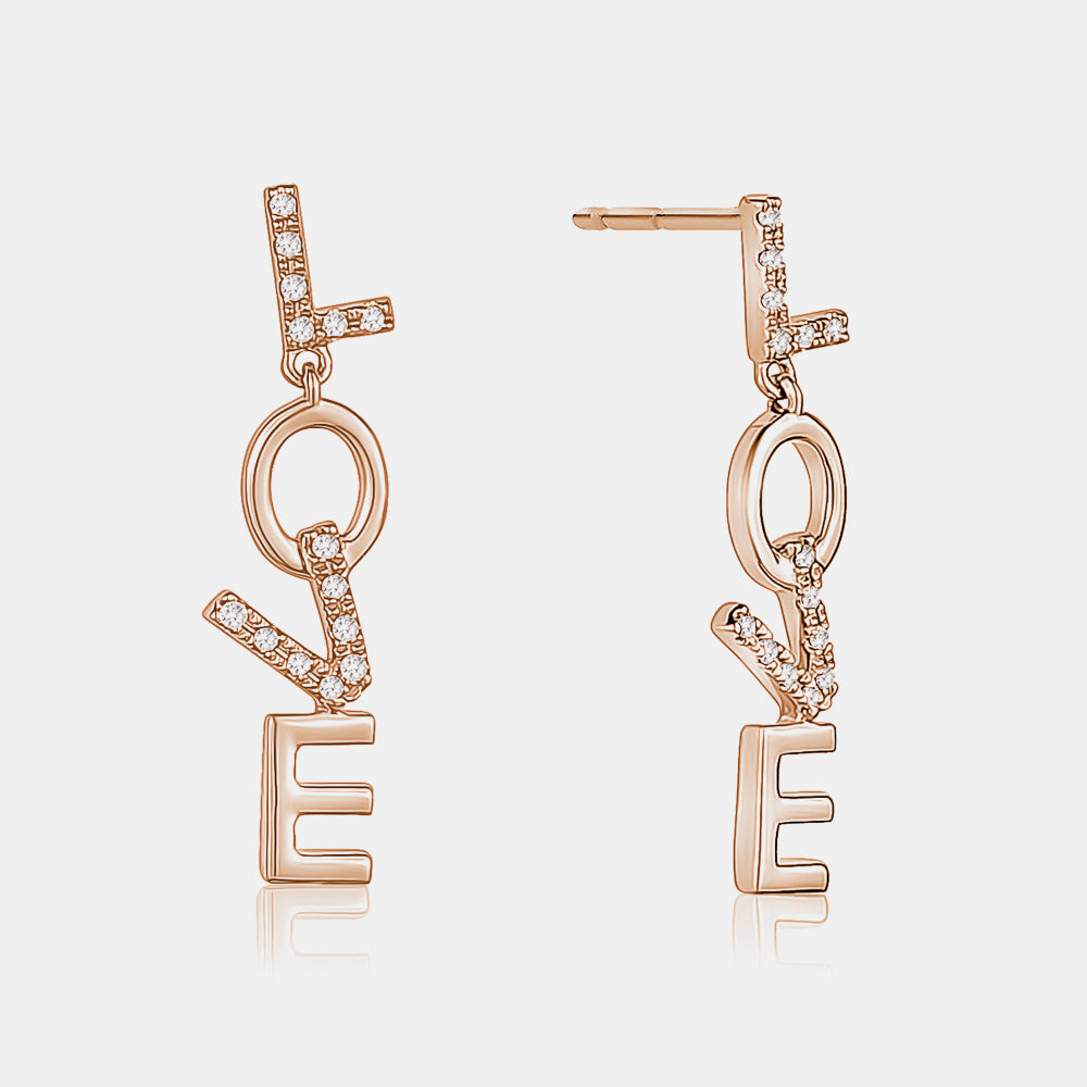 Dangling Diamond Love Studs