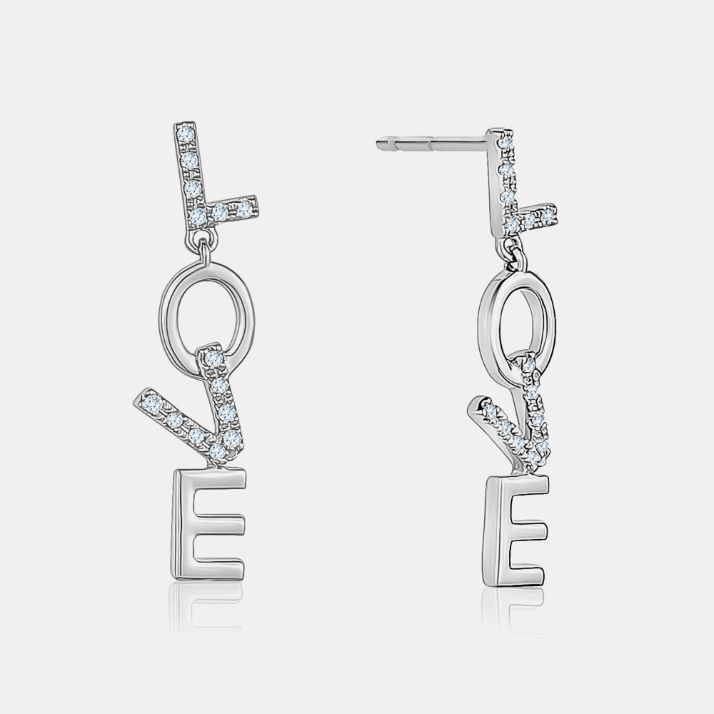 Dangling Diamond Love Studs