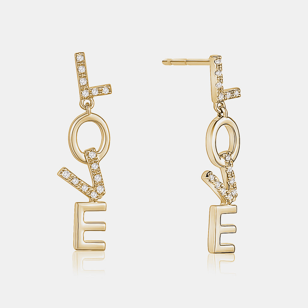 Dangling Diamond Love Studs