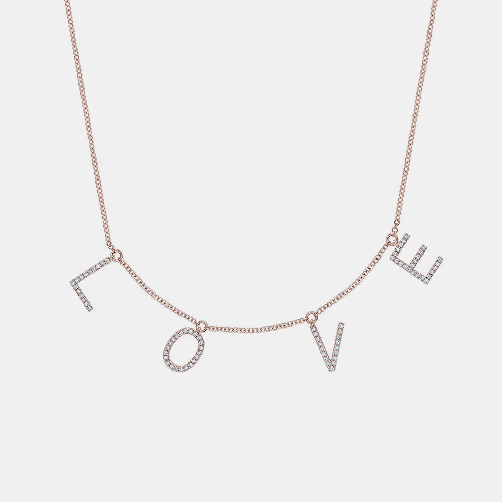 Dangling Diamond Love Necklace