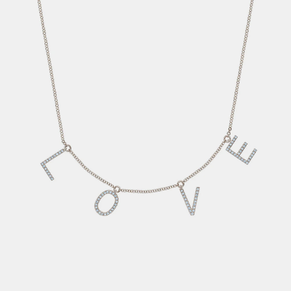 Dangling Diamond Love Necklace