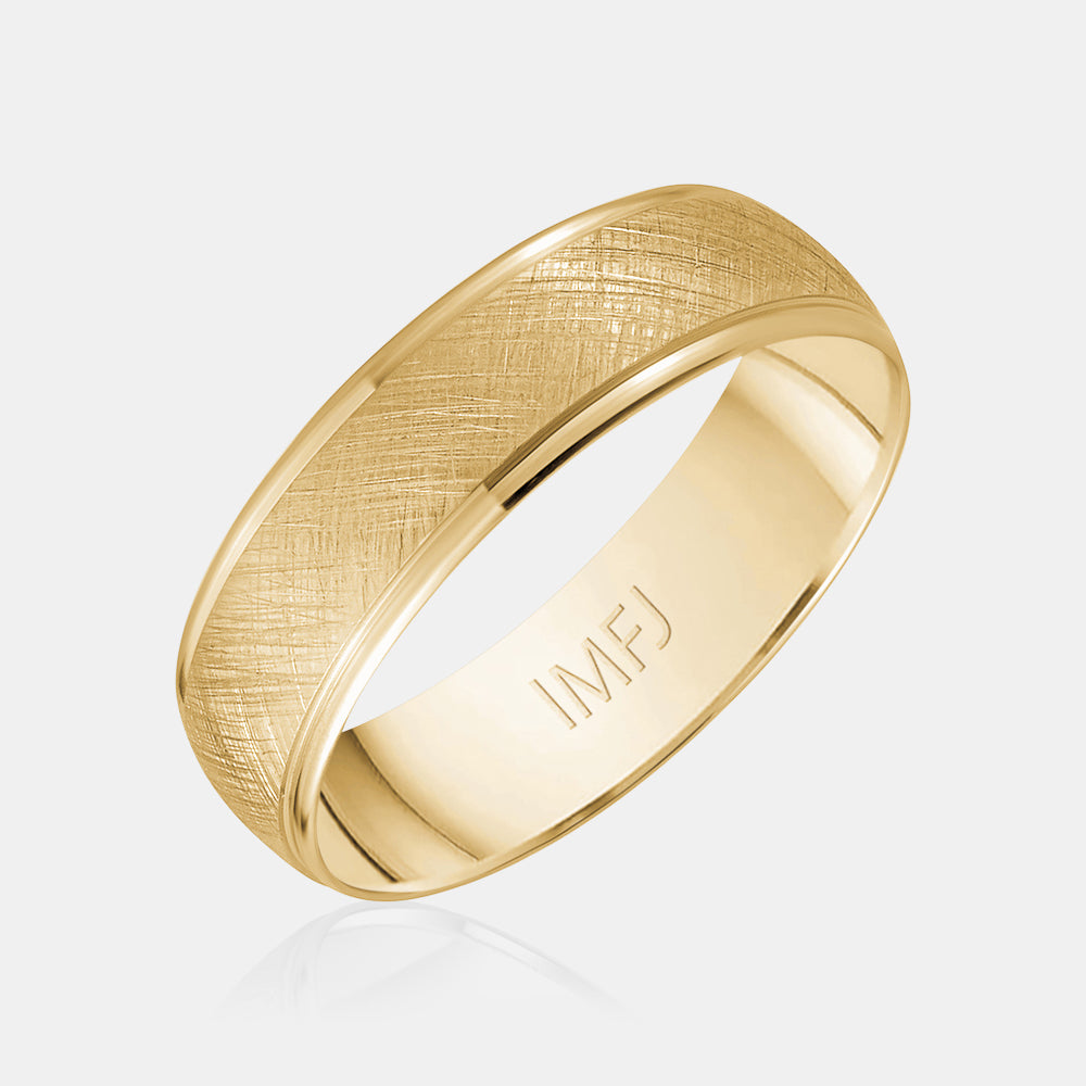 14K Satin Finish Wedding Band