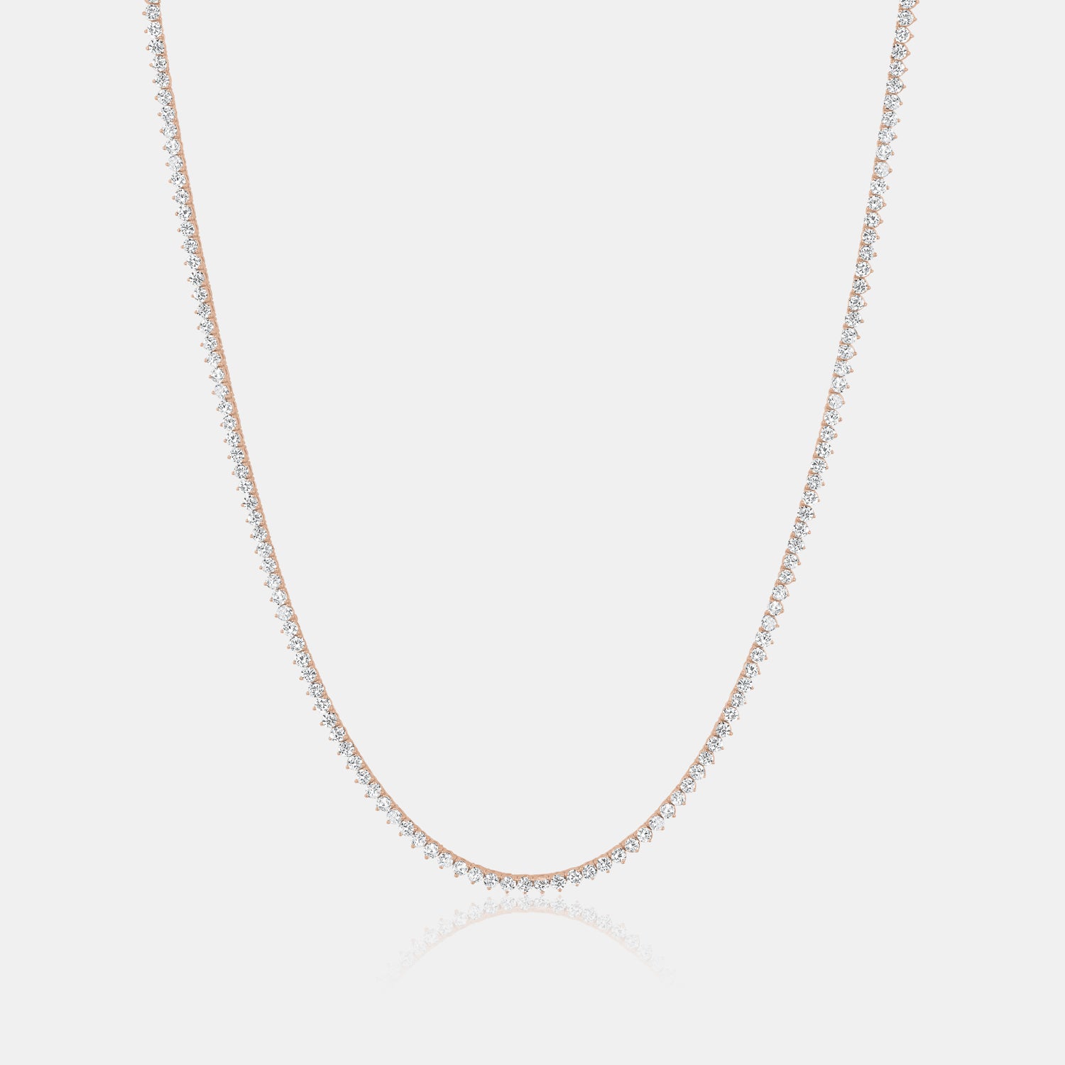 0.03ct 3 Prong Lab Grown Diamond Tennis Necklace