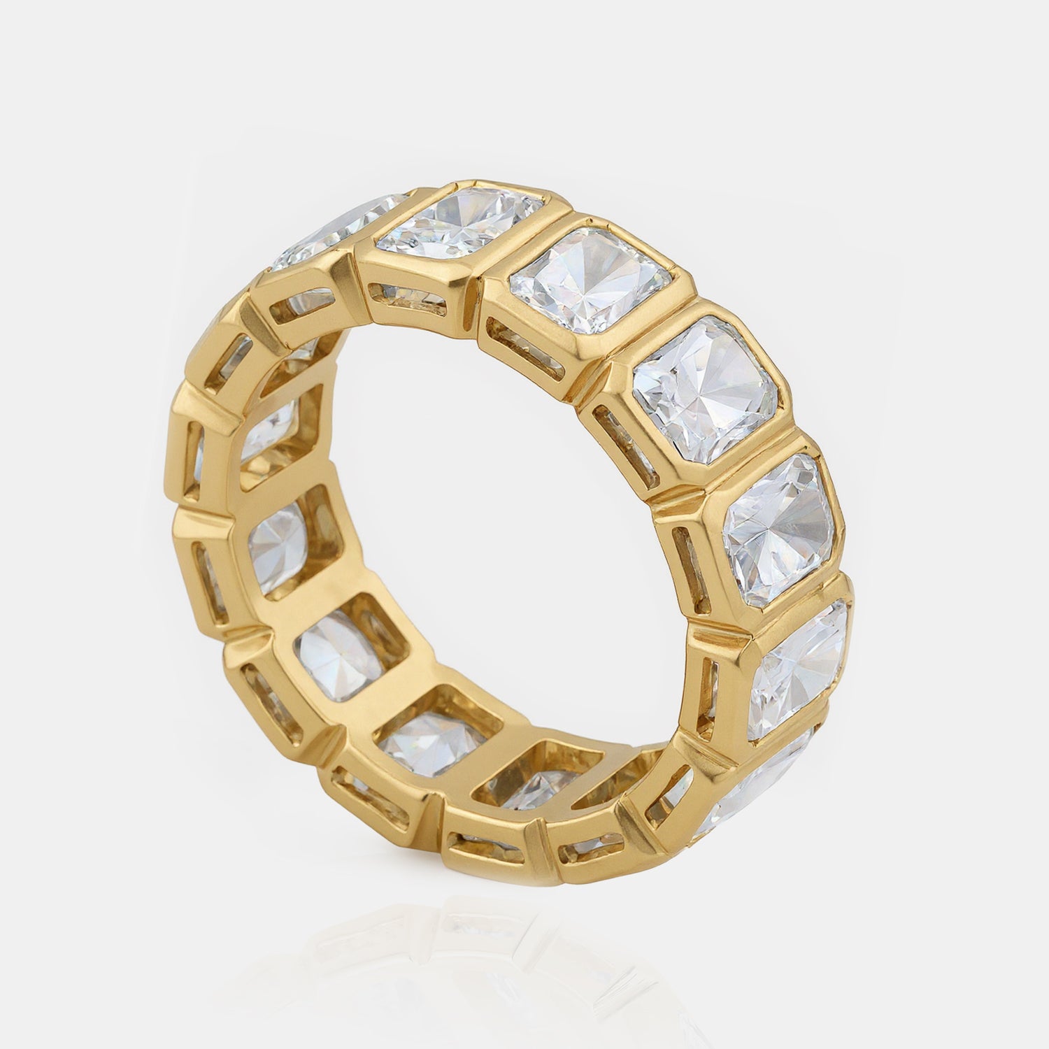 0.40ct Lab Grown Radiant Cut Bezel Eternity Ring