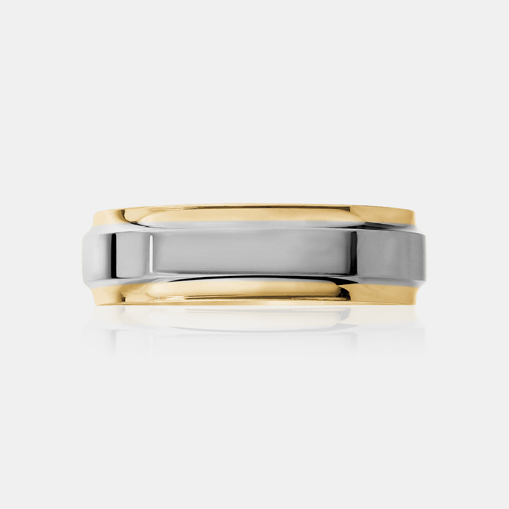 10K Two-Tone High Polished Wedding Band