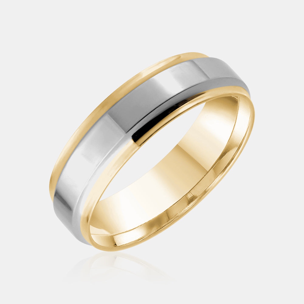 10K Two-Tone High Polished Wedding Band