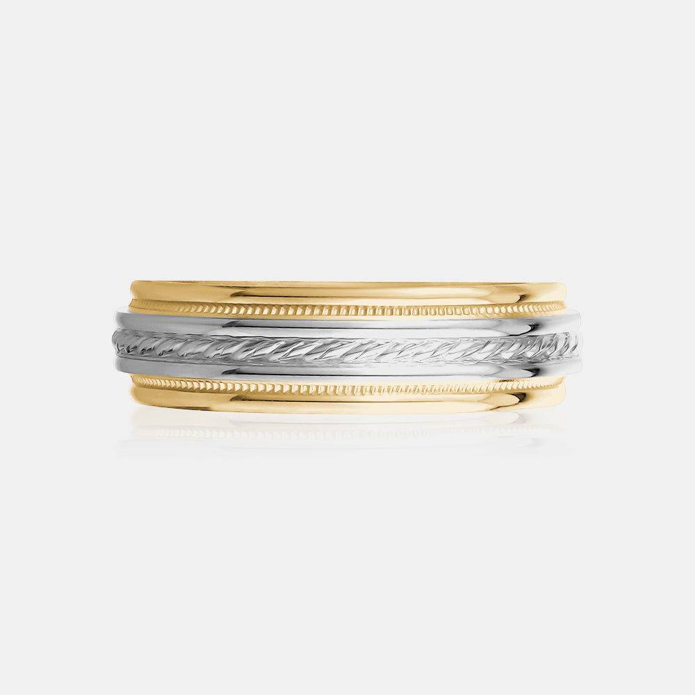 14K Rope Detail Wedding Band