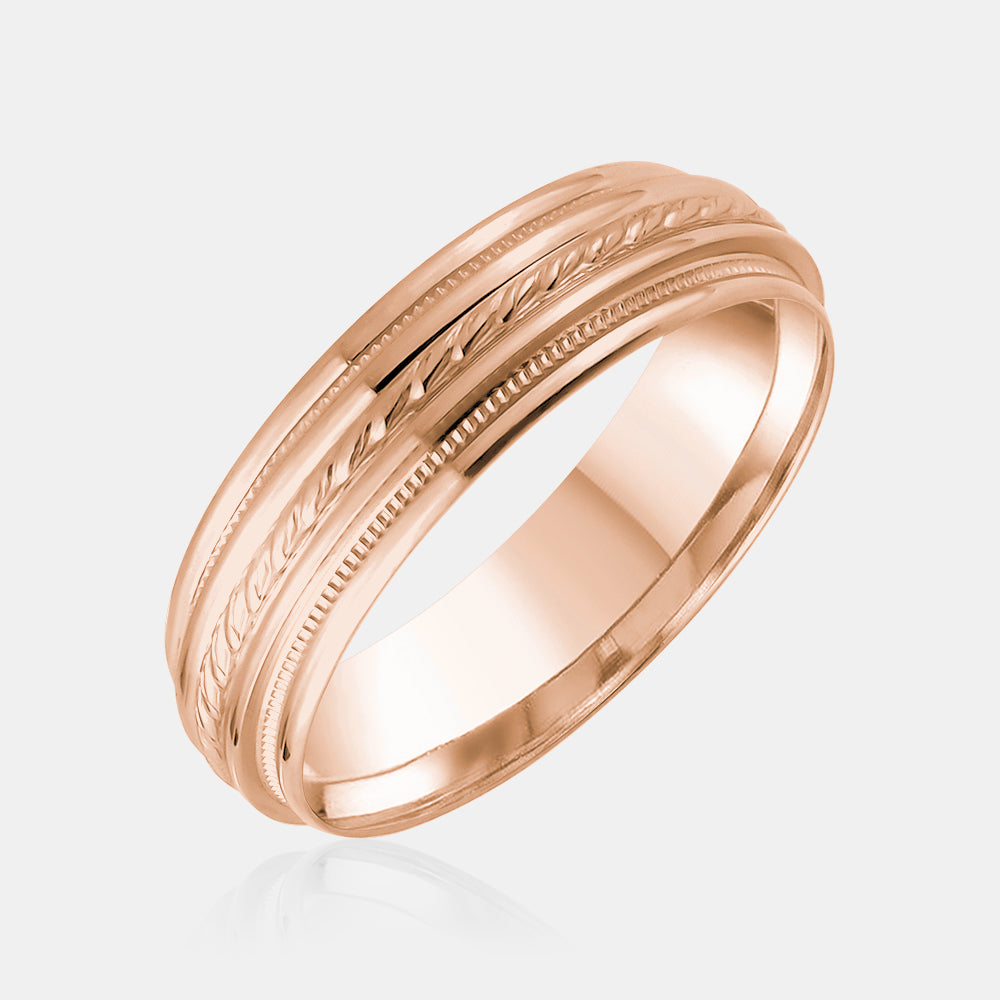 14K Rope Detail Wedding Band