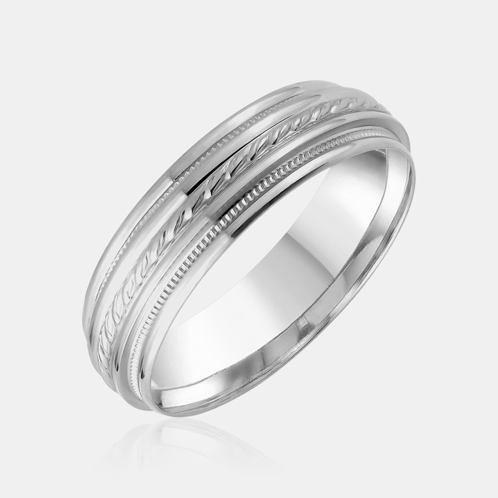 14K Rope Detail Wedding Band