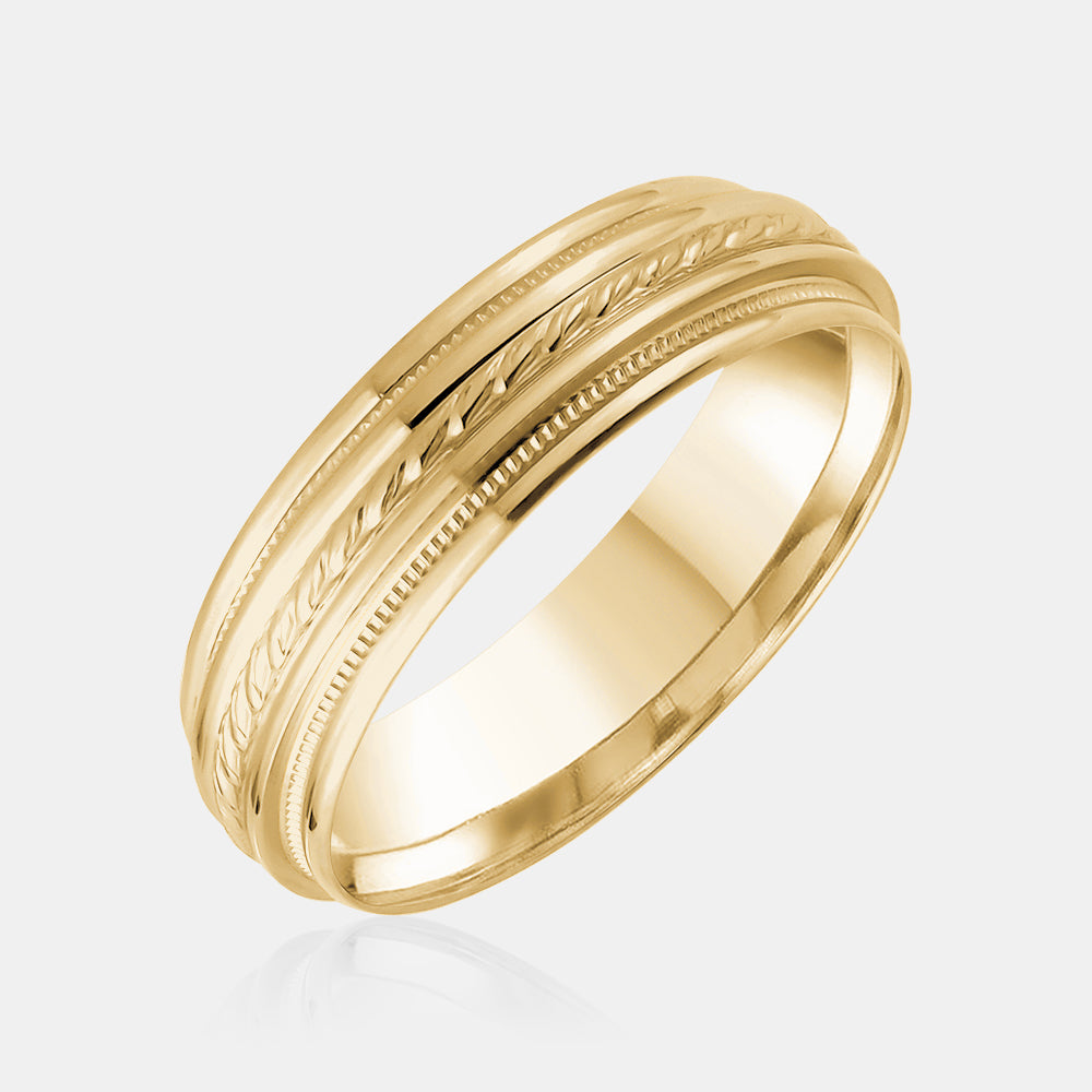 14K Rope Detail Wedding Band