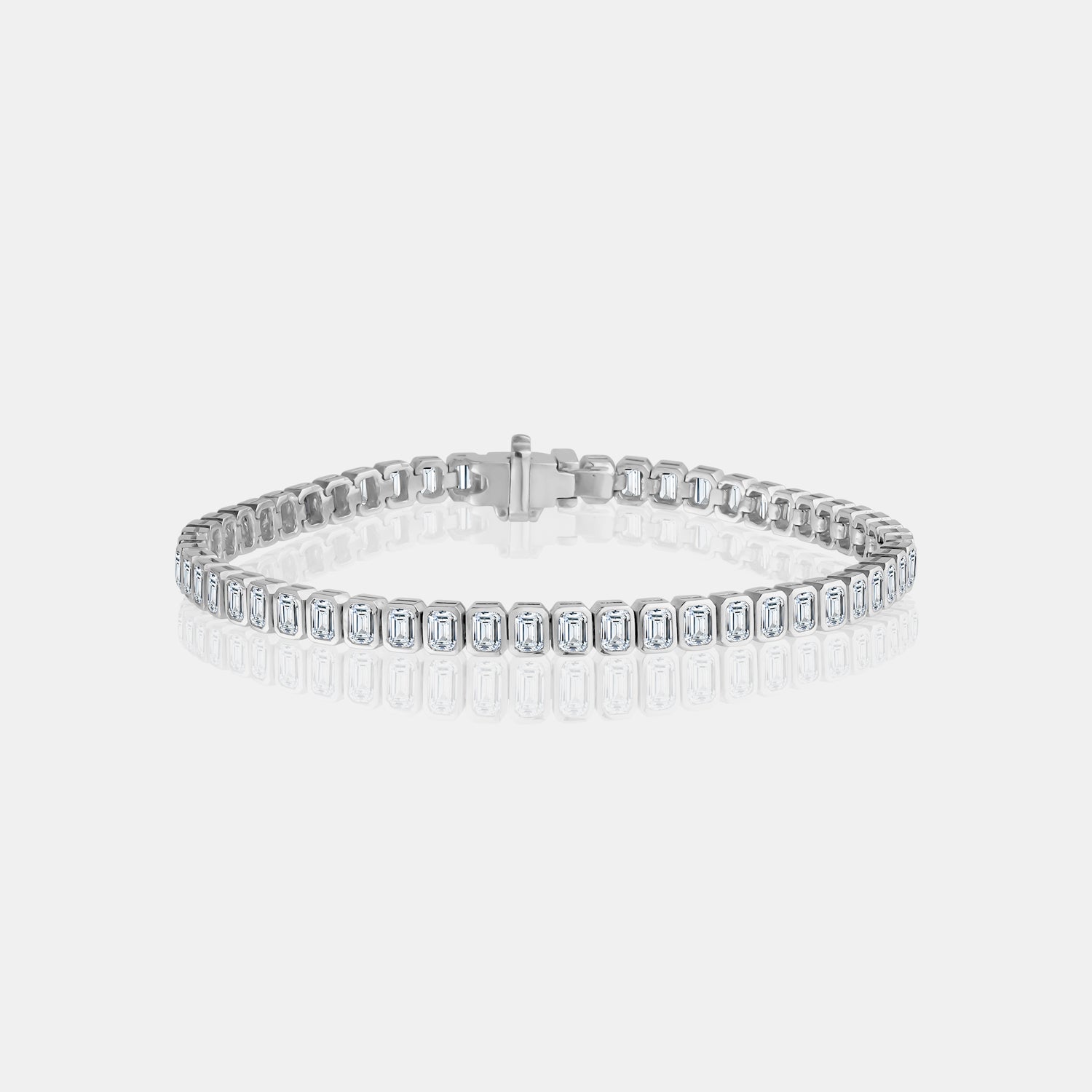 Lab Grown Bezel Emerald Cut Bracelet