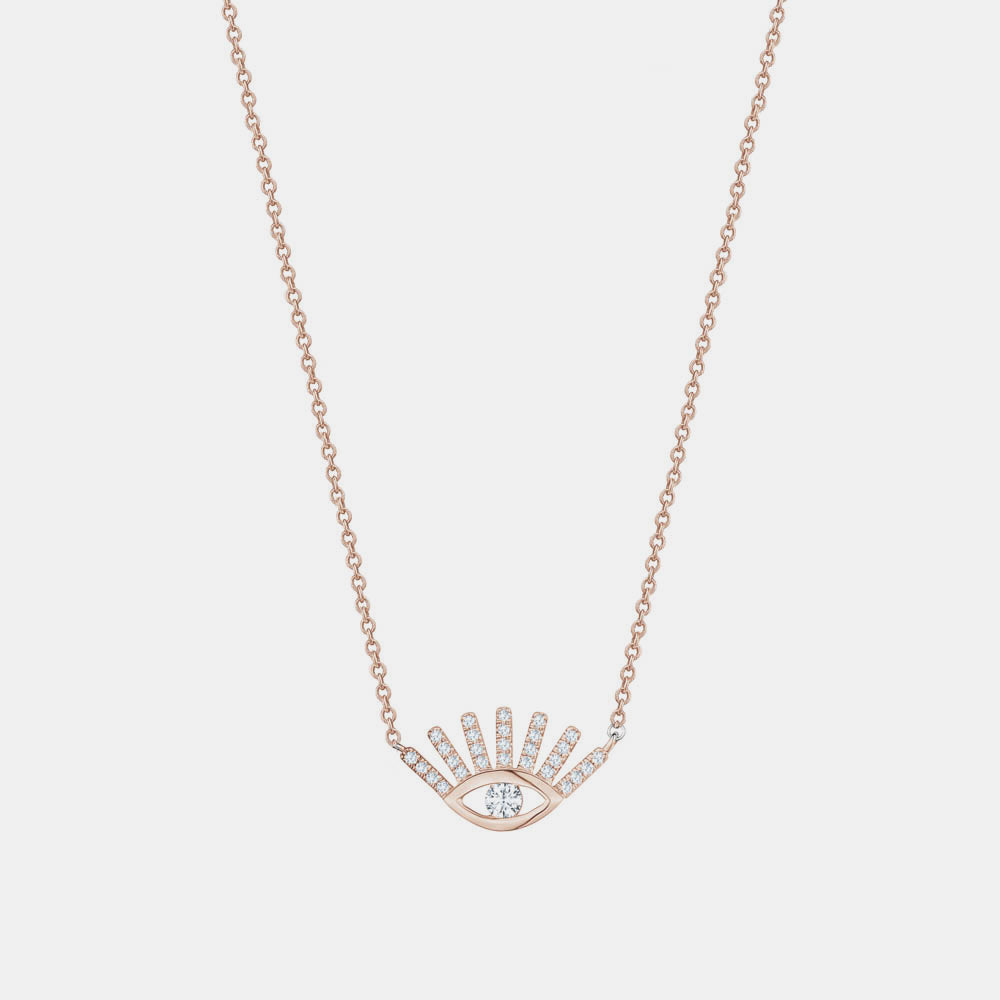 Diamond Evil Eye Lashes Necklace