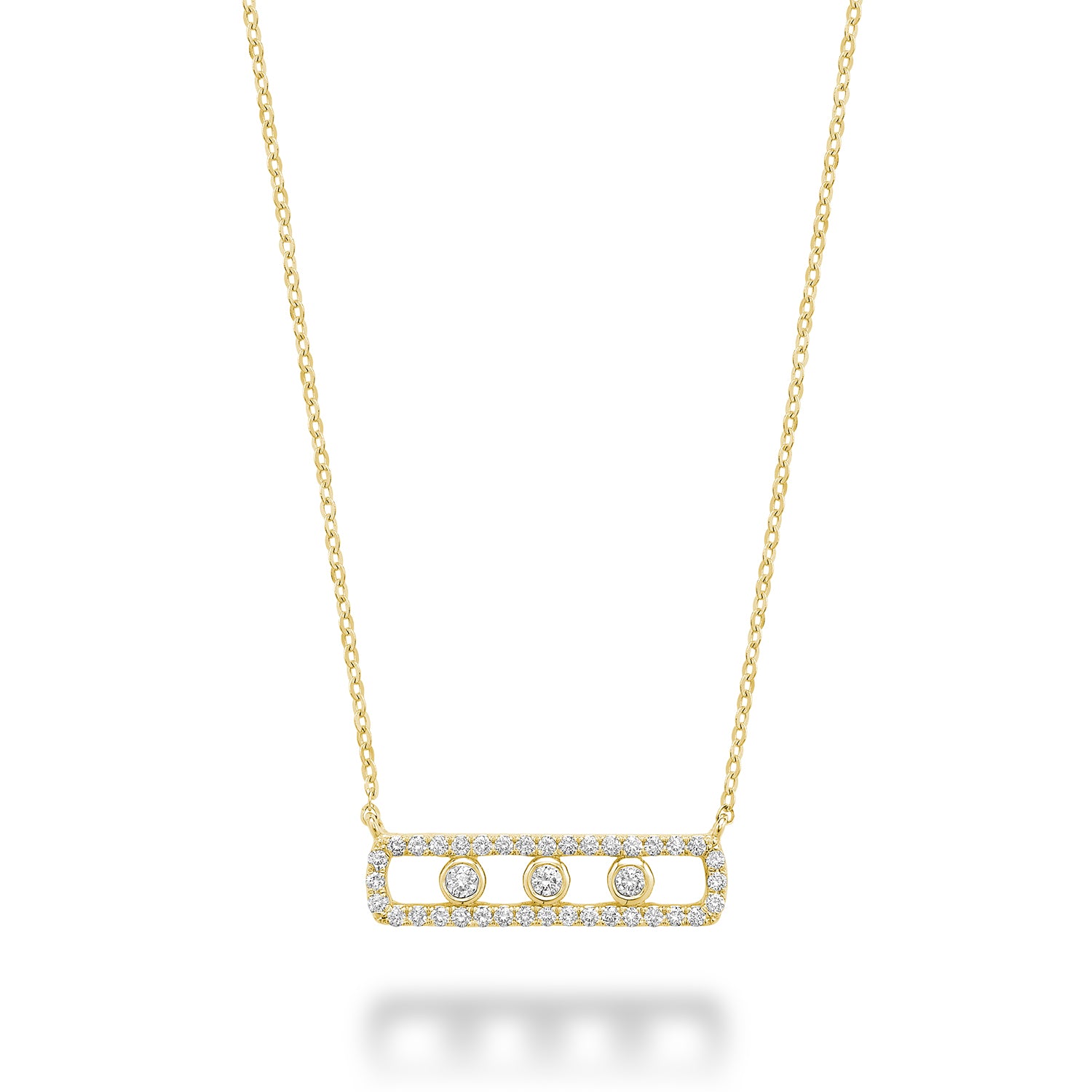 Three Stone Diamond Necklace