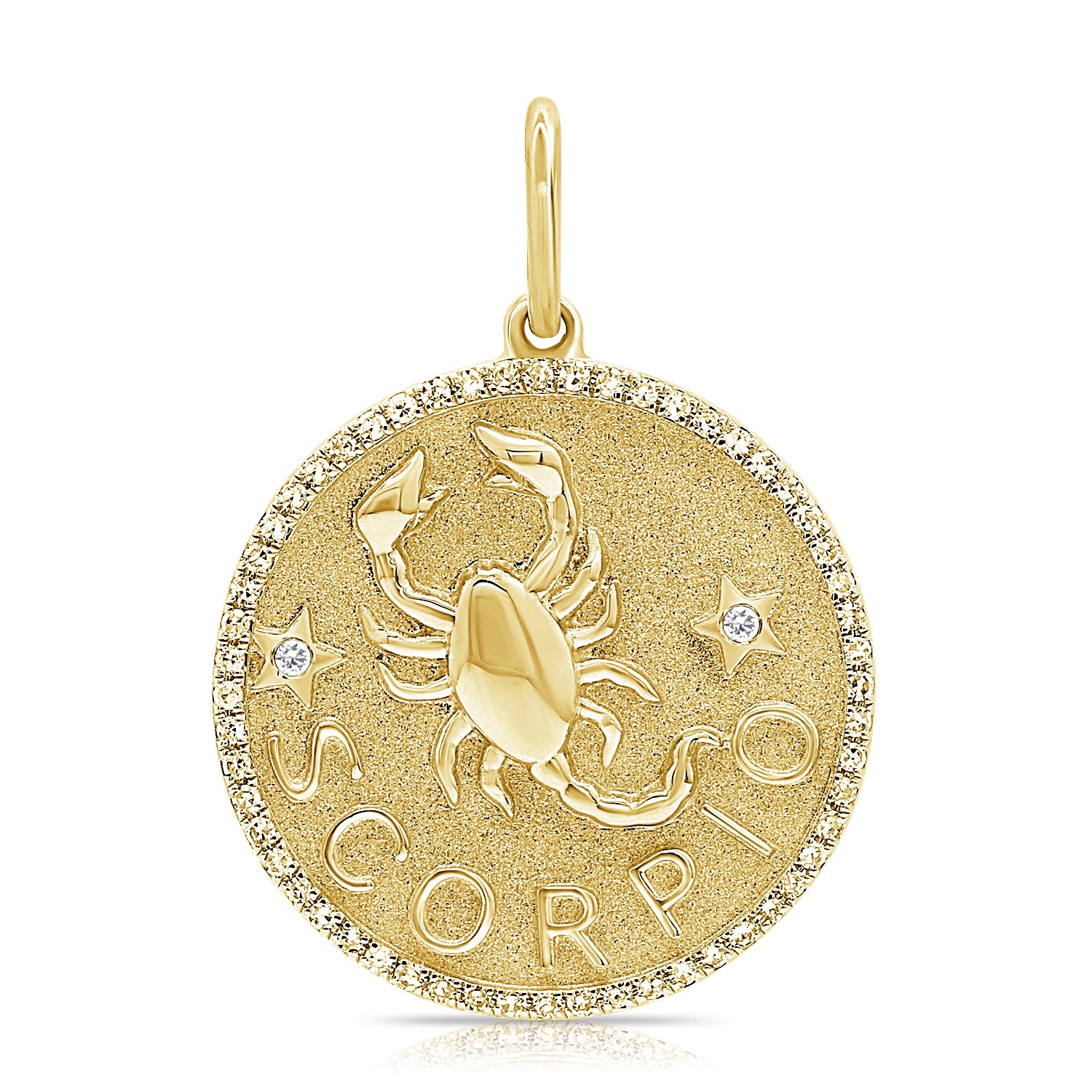 Jumbo Diamond Border Zodiac Pendant