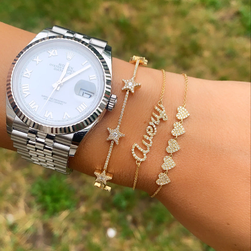 Custom Cursive Pavé Name Bracelet