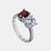 Bague Toi et Moi en rubis ovale